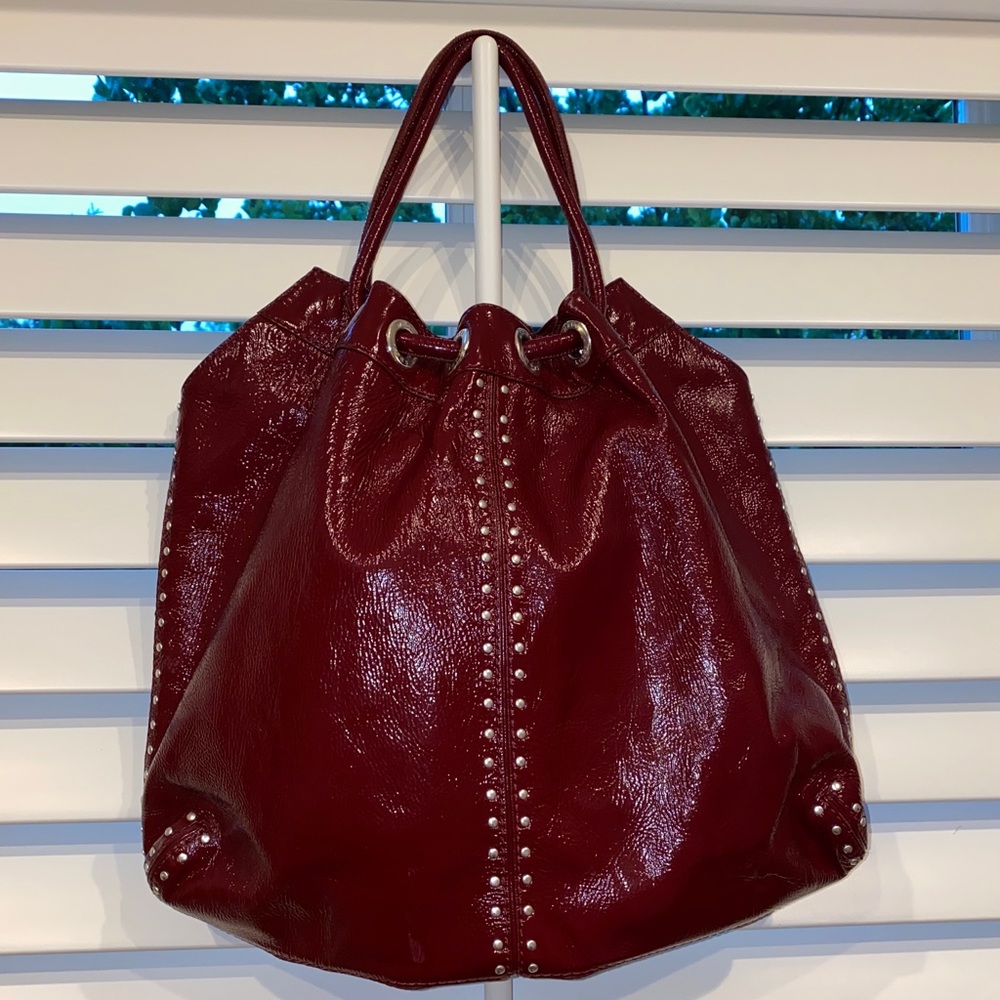 Red wine patent red leather